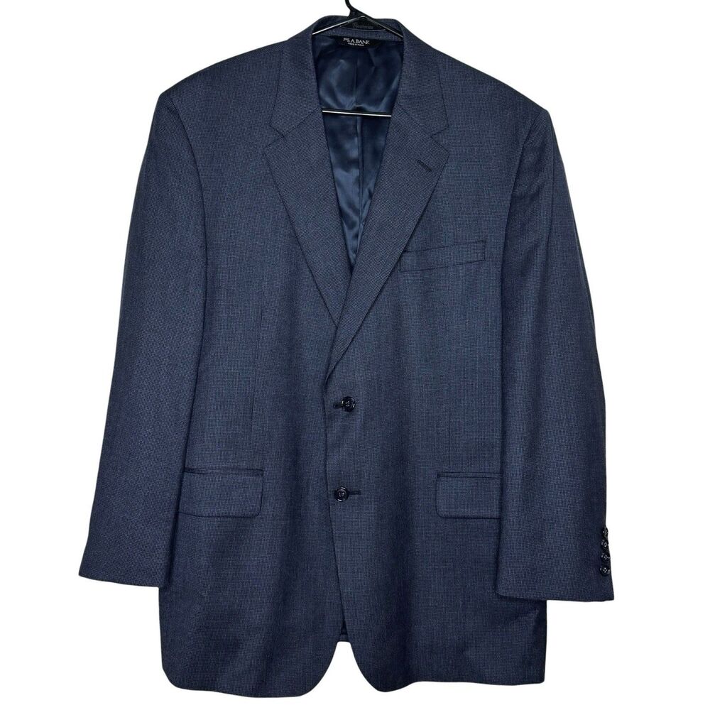 Jos‎ A Bank Men’s Blazer 46R Navy Blue Wool Cashmere Blend Sport Coat Work Wear